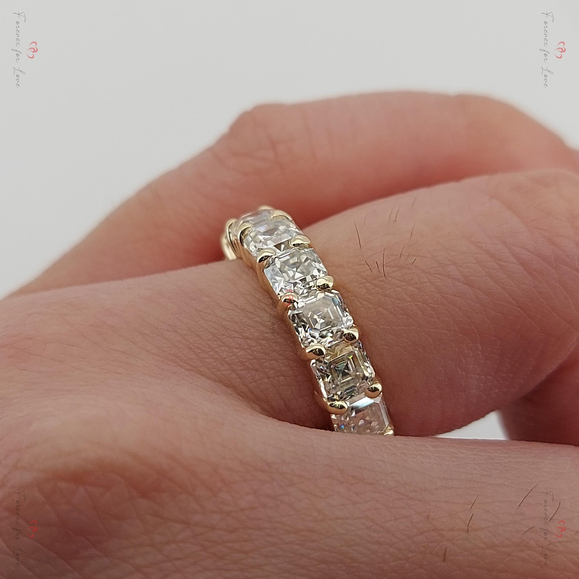Asscher Moissanite Eternity Band