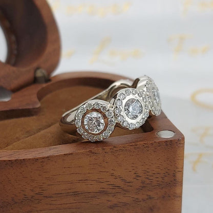 Round Lab Diamond Half Eternity Band