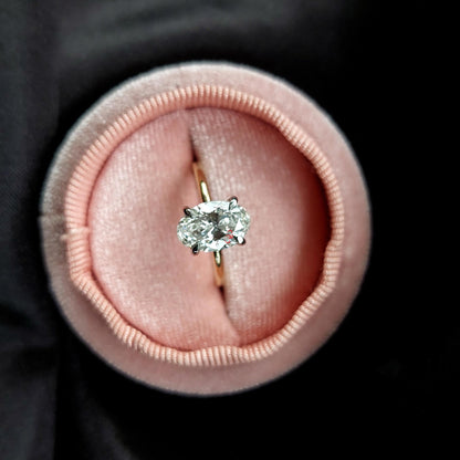 Oval Lab Diamond Solitaire Engagement Ring