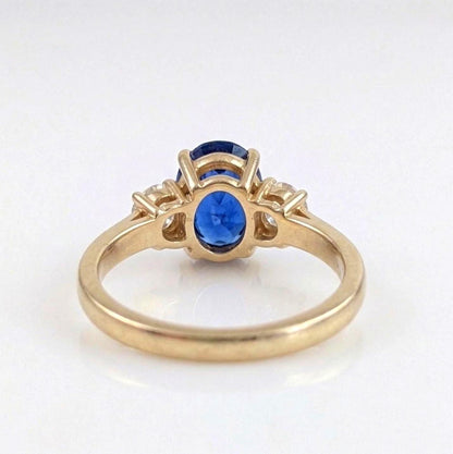 2.3 Ct Oval Blue Diamond, Sapphire Engagement Ring