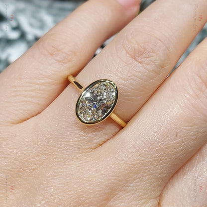 2.0 Ct Oval Lab Diamond Solitaire Engagement Ring