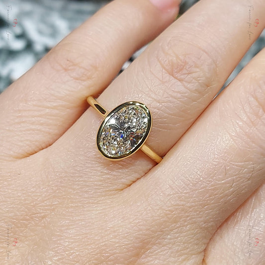 2.0 Ct Oval Lab Diamond Solitaire Engagement Ring