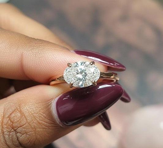 2 Ct IGI Certified Oval Lab Diamond Solitaire Engagement Ring