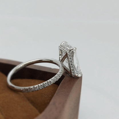 4.06 Ct IGI Certified Radiant Diamond Engagement Ring