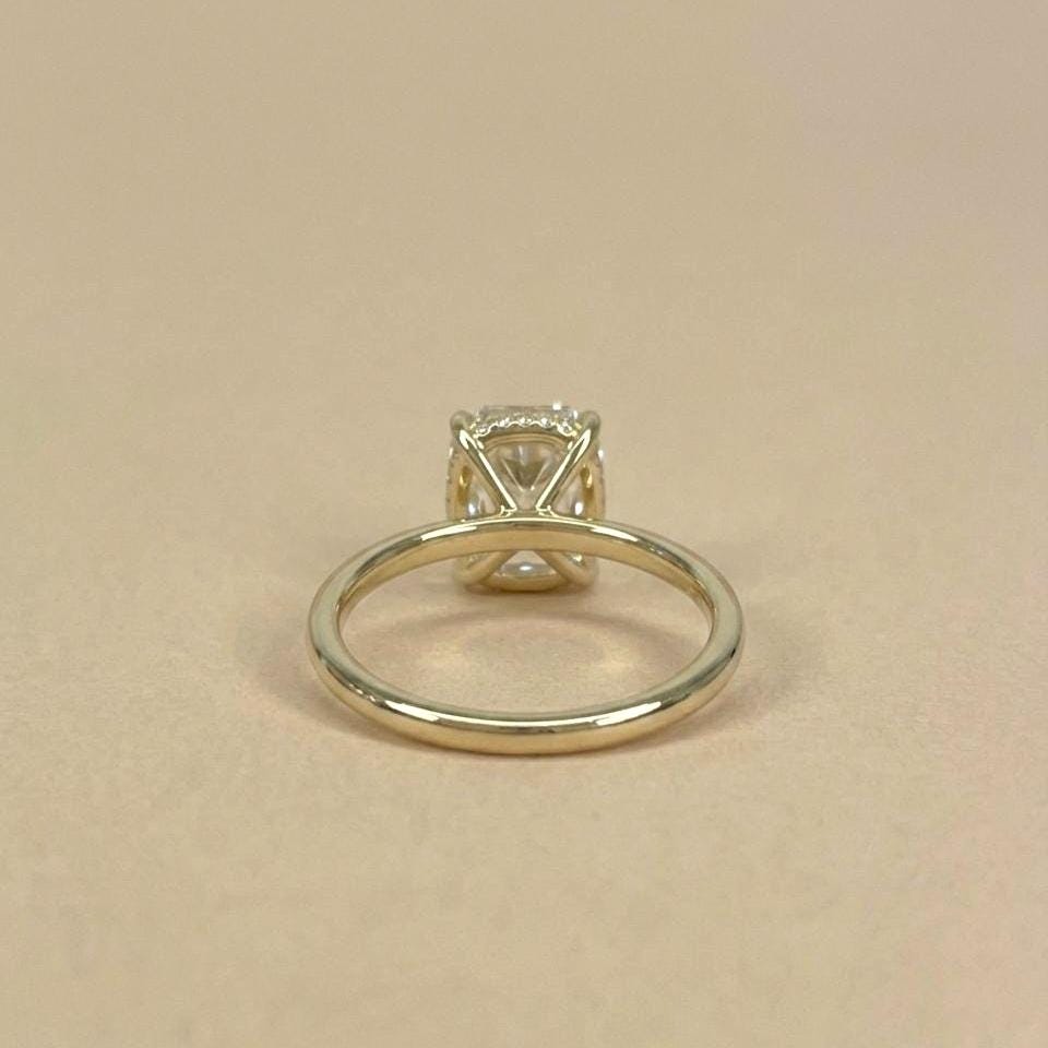 2 Ct IGI Certified Oval Lab Diamond Hidden Halo Engagement Ring