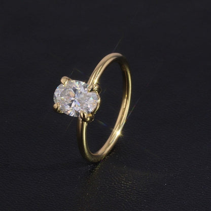 1.5 Ct Oval Diamond, Moissanite Engagement Ring