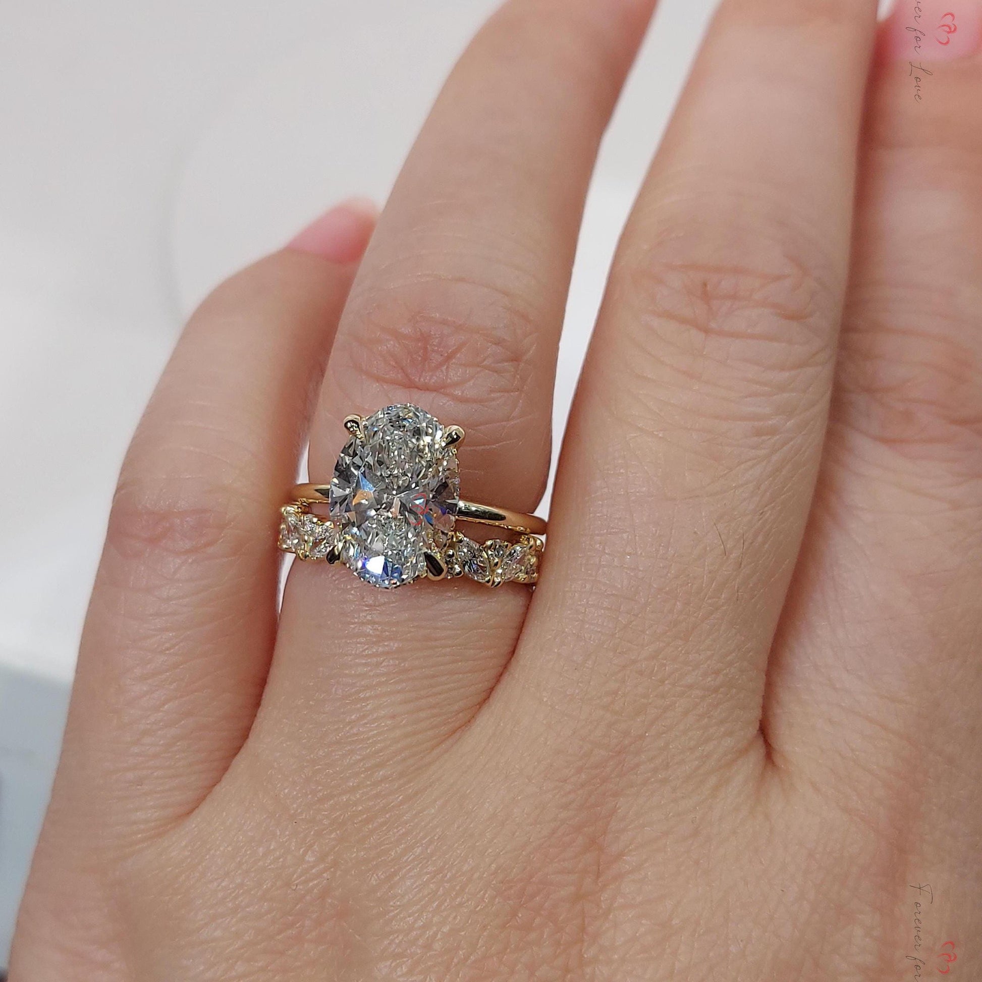 3.5 Ct Oval Lab Diamond Engagement Ring
