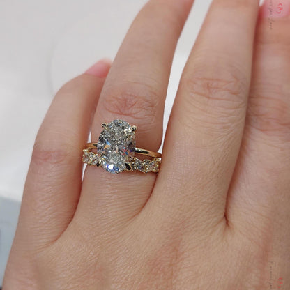 3.5 Ct Oval Lab Diamond Engagement Ring
