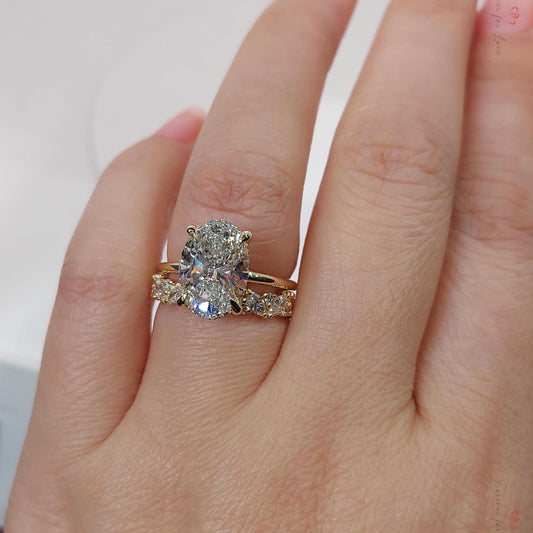 3.5 Ct Oval Lab Diamond Engagement Ring