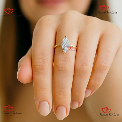 1 Ct IGI Certified Marquise Lab Diamond Engagement Ring