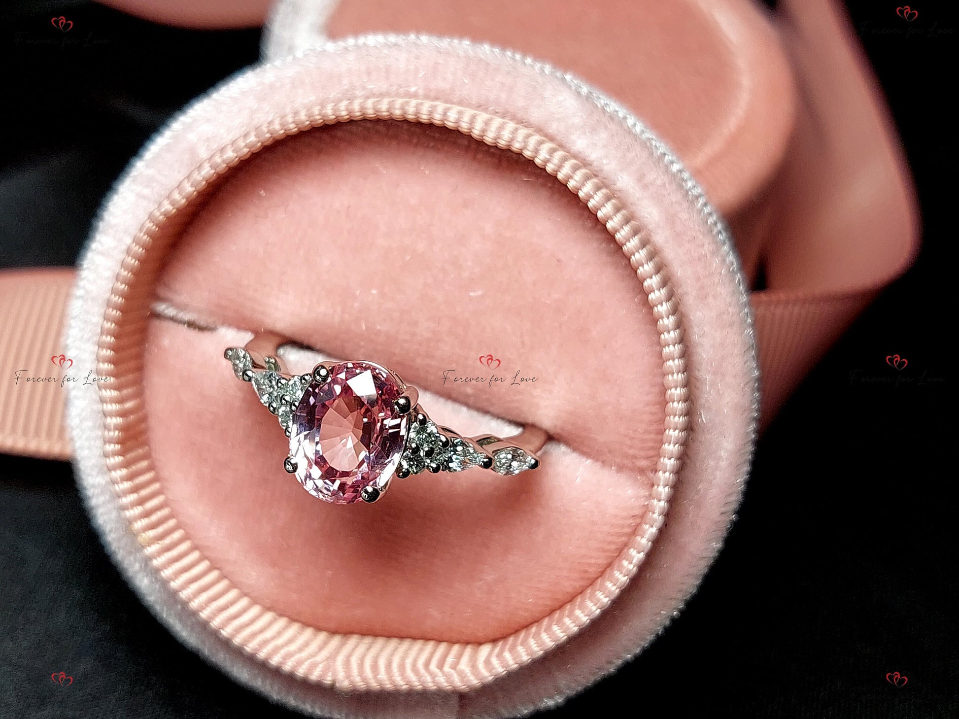 Marquise Pink Sapphire Engagement Ring