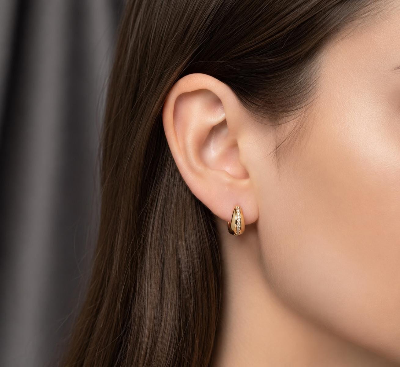 14k Gold Plain Thick Huggies with diamonds Solid Gold Hoops, Small Huggies, Plain Gold Huggie Earrings, Must Have for Every Women. Moissanite engagement ring in Gold or Platinum — custom handcrafted by Forever For Love