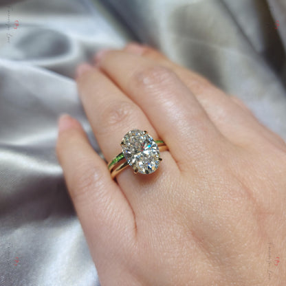 4 Ct IGI Certified Oval Lab Diamond Engagement Ring