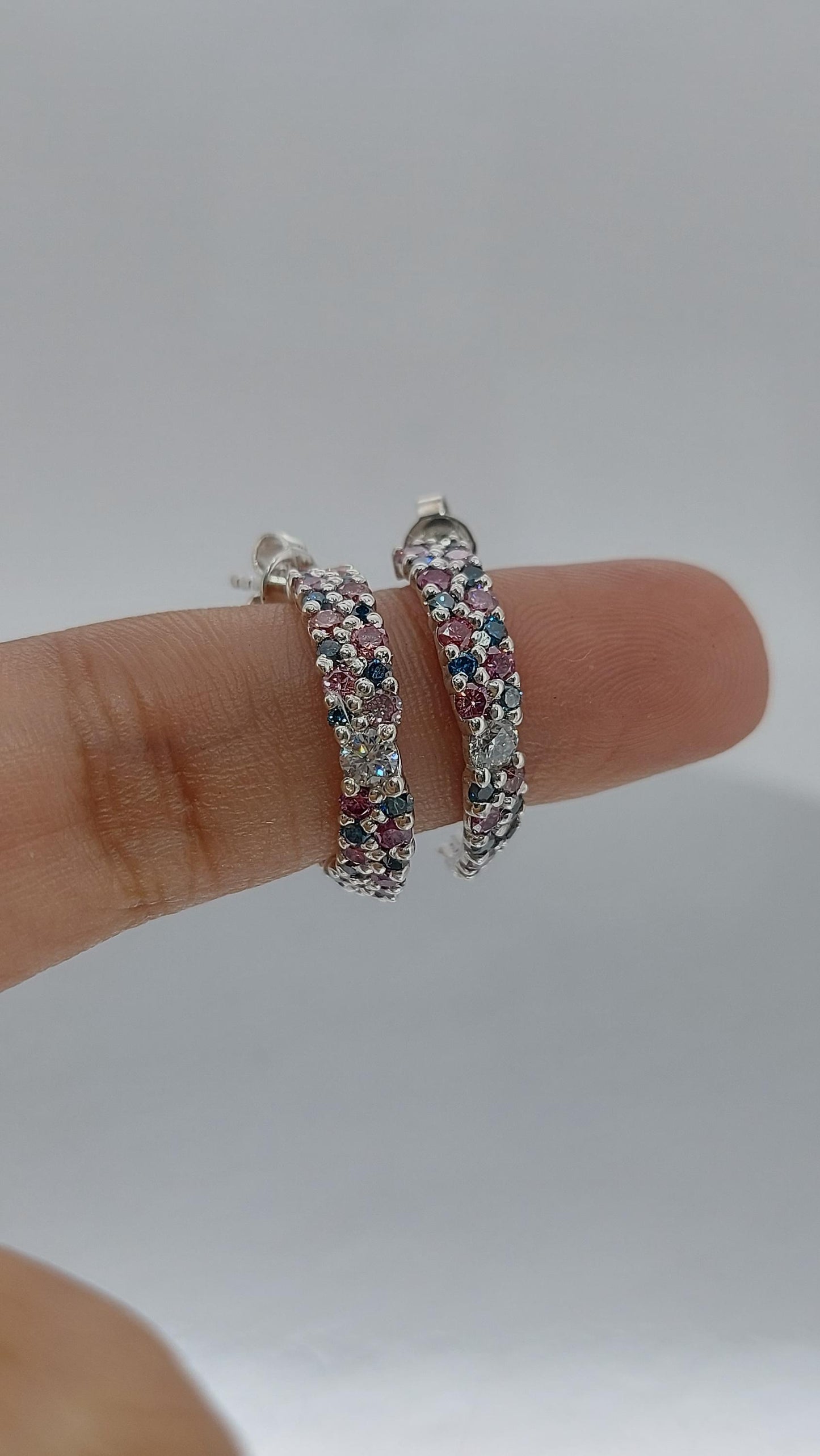 14k White Gold Cluster Stud- Lab grown diamond, Stud Earrings, Perfect Gift for Her Moissanite engagement ring in Gold or Platinum — custom handcrafted by Forever For Love