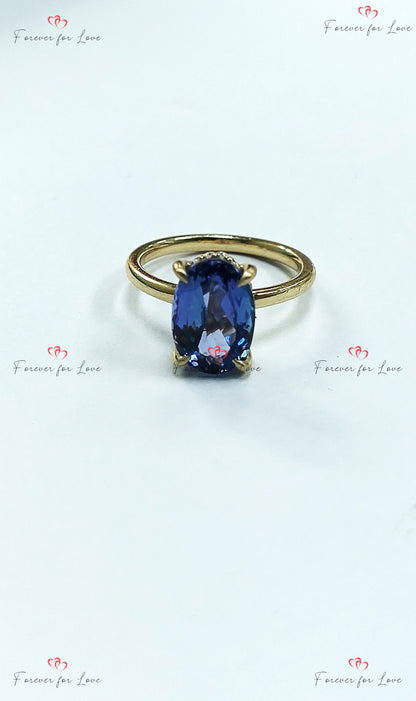 Oval Diamond, Tanzanite Engagement Ring