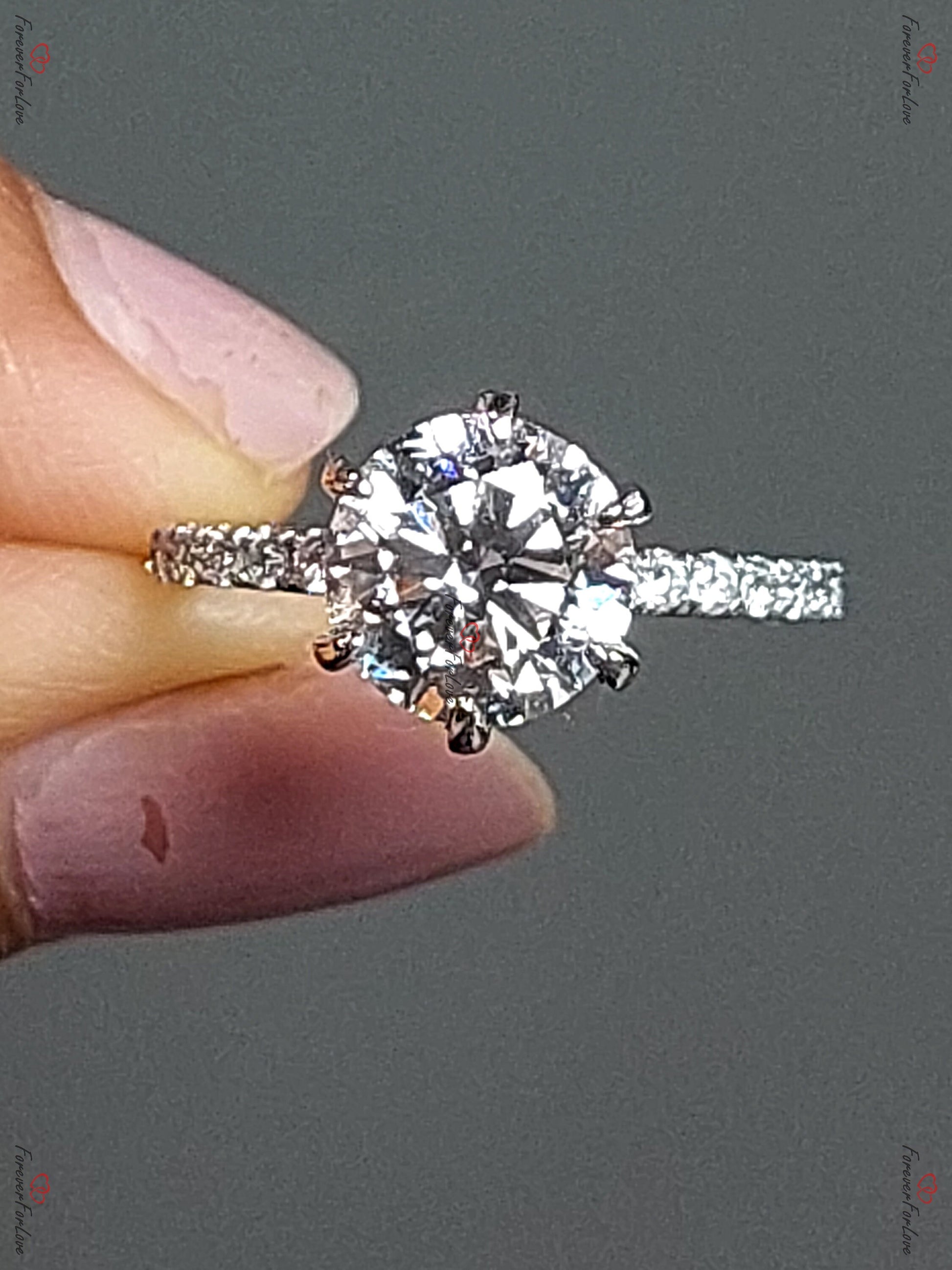 2 Ct Round Lab Diamond Solitaire Engagement Ring