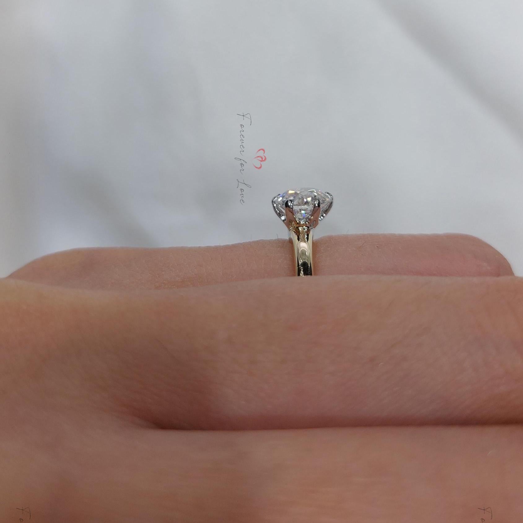 3 Ct Old Mine Lab Diamond Halo Engagement Ring