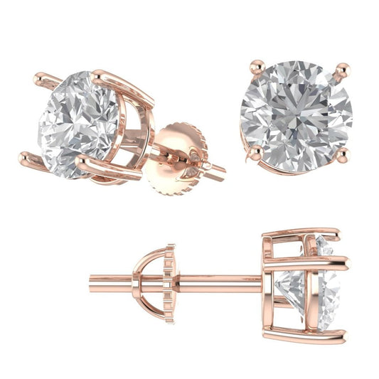 Solid Gold Diamond Stud Earring