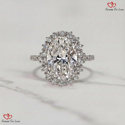 2.3 Ct IGI Certified Oval Lab Diamond Halo Engagement Ring