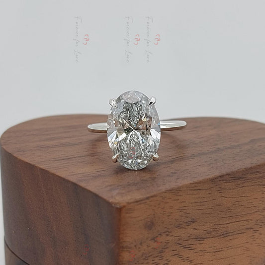 5 Ct Oval Lab Diamond Solitaire Engagement Ring