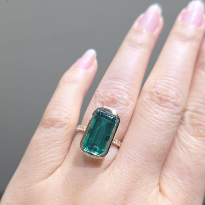 Marquise Diamond, Emerald Engagement Ring