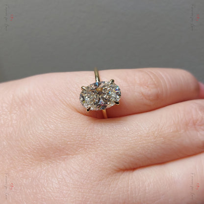 4.5 Ct Oval Lab Diamond Solitaire Engagement Ring