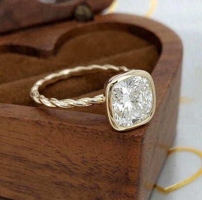 3.5 Ct IGI Certified Cushion Lab Diamond Engagement Ring