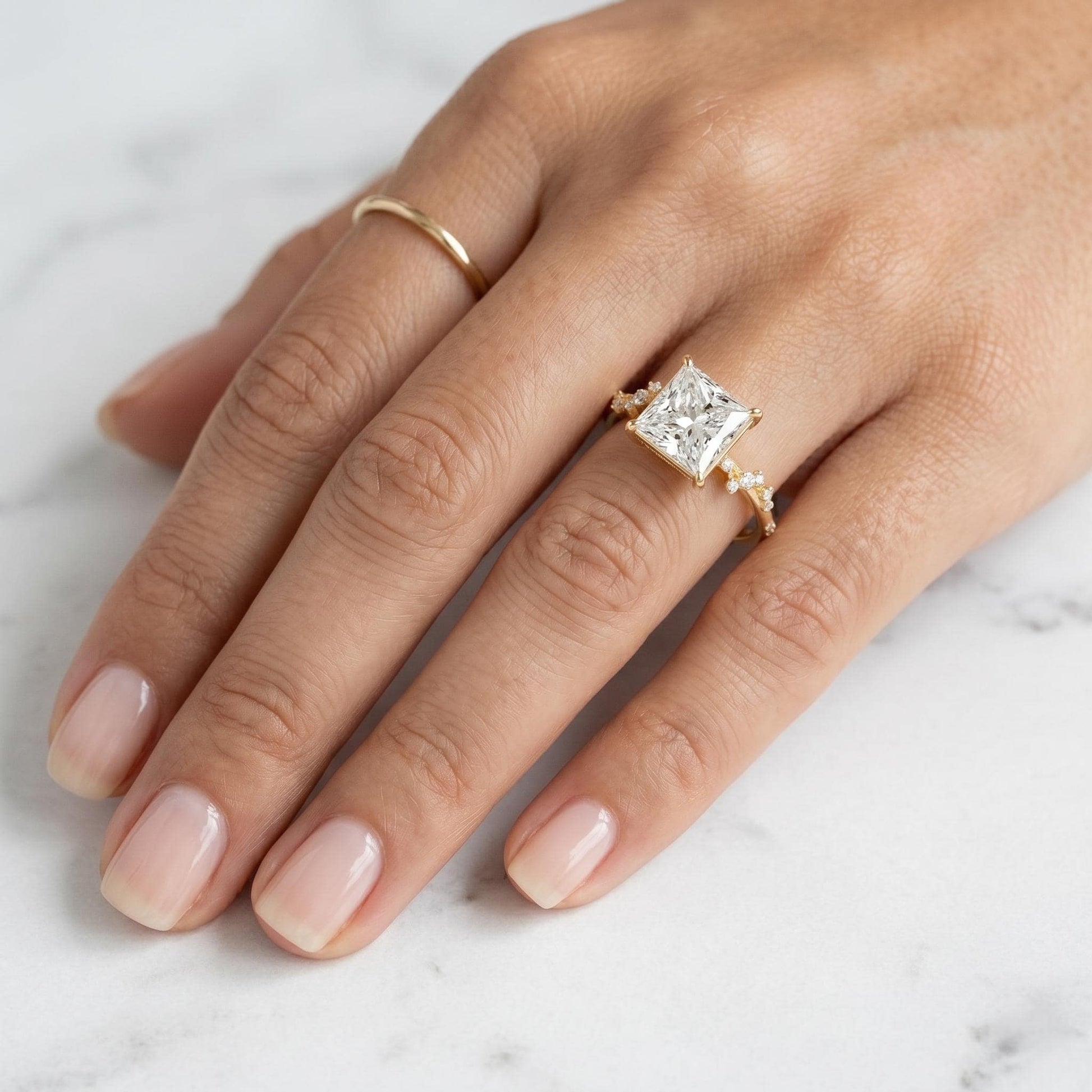 IGI Certified Princess Lab Diamond Engagement Ring