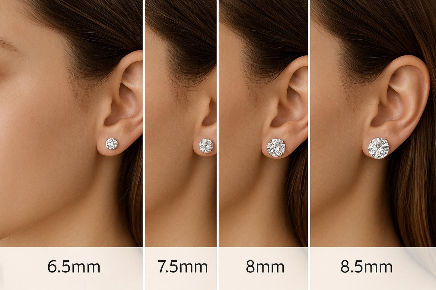 Boucles d'oreilles clous en or jaune avec diamants ronds de laboratoire totalisant 4 carats, clous en diamant, véritables clous en diamant pour anniversaire, cadeau de Saint-Valentin pour elle 0,5 carat Moissanite engagement ring in Gold or Platinum — custom handcrafted by Forever For Love