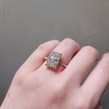 5 Ct Radiant Diamond Solitaire Engagement Ring