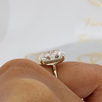4 Ct IGI Certified Old Mine Lab Diamond Solitaire Engagement Ring
