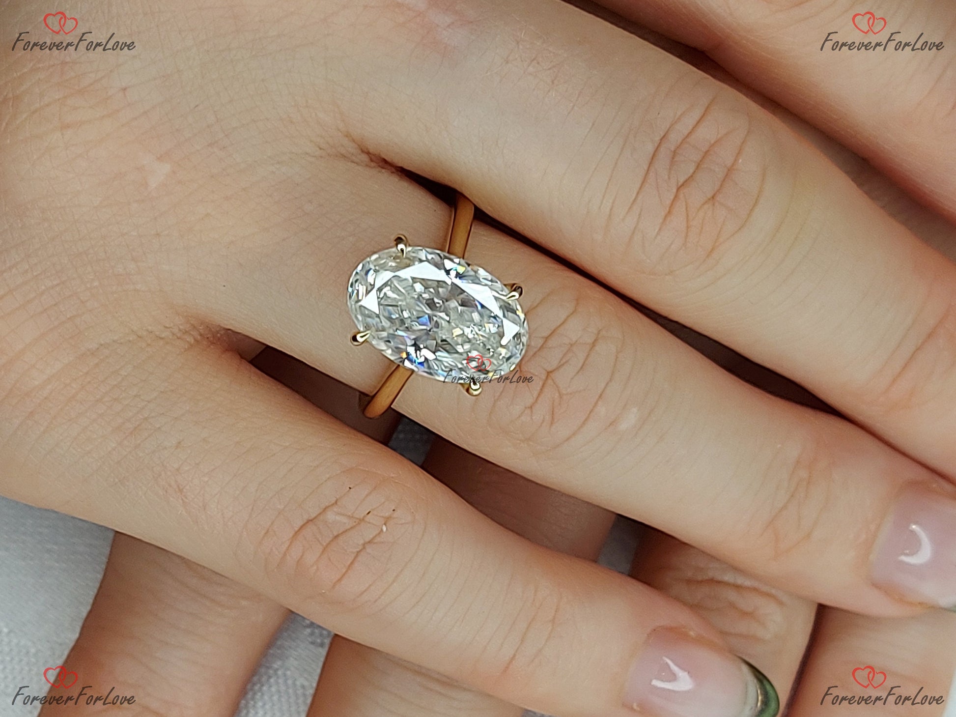 6.5 Ct Oval Moissanite Engagement Ring