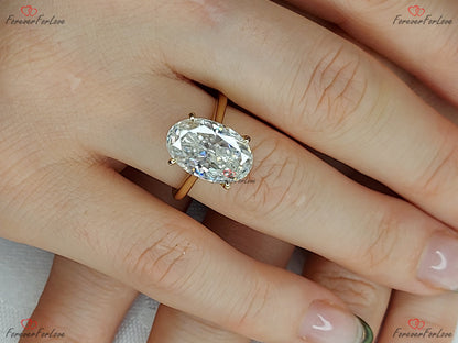 6.5 Ct Oval Moissanite Engagement Ring