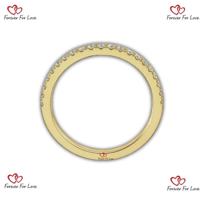 Round Moissanite Half Eternity Band