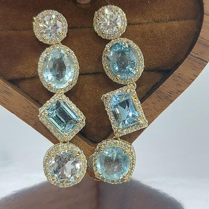Aquamarin Ohrringe, Geburtsstein-Geschenk März, März Geburtsstein-Ohrringe, Brautjungfern Ohrringe, Geburtstagsgeschenk, Aquamarin Hängeohrringe.