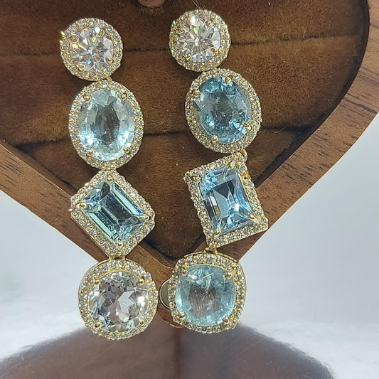 Aquamarine earrings, March Birthstone Gift, March Birthstone earrings, Bridesmaid earrings, Birthday Gift, Aquamarine dangling earring.