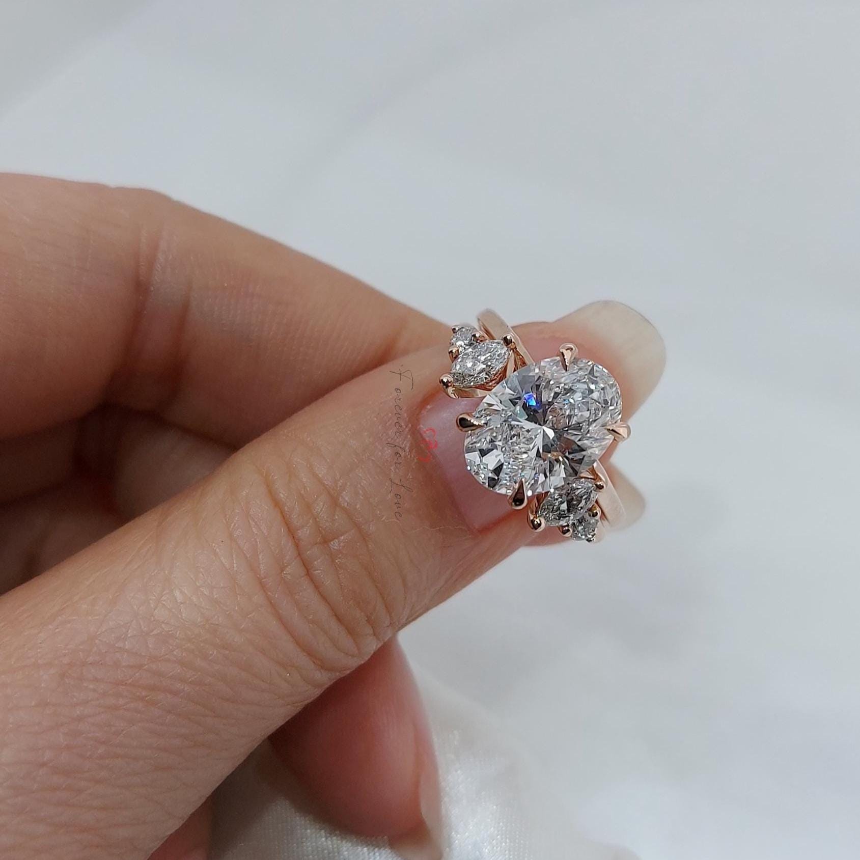 3 Ct IGI Certified Oval Lab Diamond Solitaire Engagement Ring