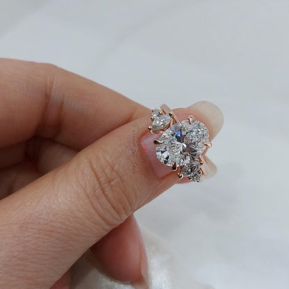 3 Ct IGI Certified Oval Lab Diamond Solitaire Engagement Ring