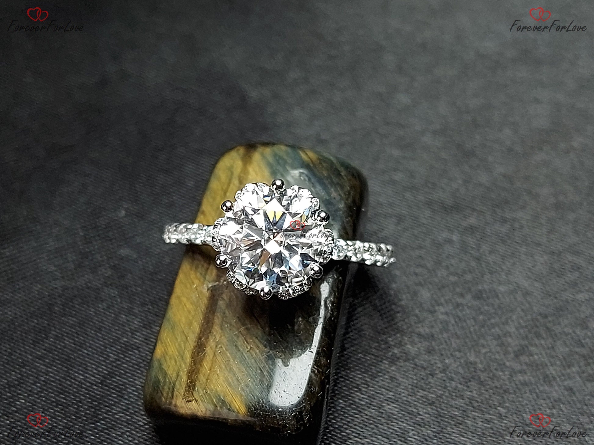 Round Moissanite Engagement Ring