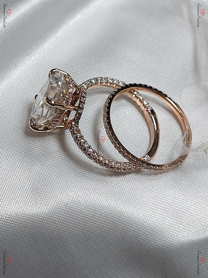 8 Ct Oval Natural Diamond, Moissanite Solitaire Engagement Ring