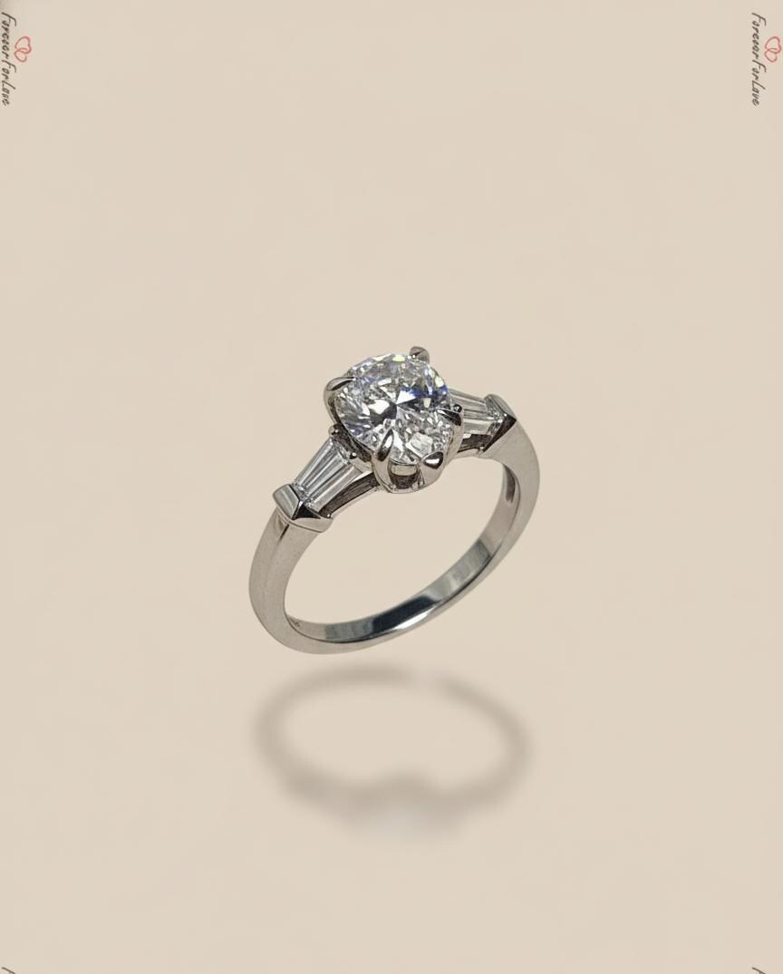 2 Ct Baguette Diamond Solitaire Engagement Ring