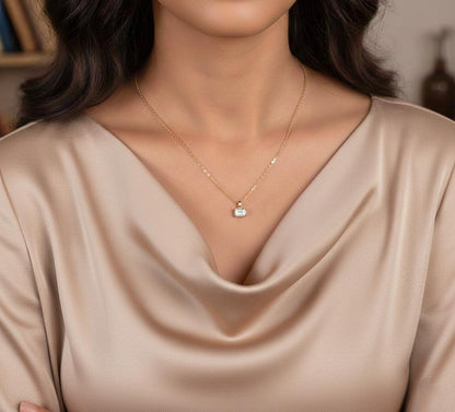 1 Karat IGI zertifizierter, im Labor gezüchteter Diamant-Anhänger, minimalistischer Smaragd-Anhänger für Damen, Solitär-Anhänger als Geburtstagsgeschenk, zierlicher Anhänger für Sie