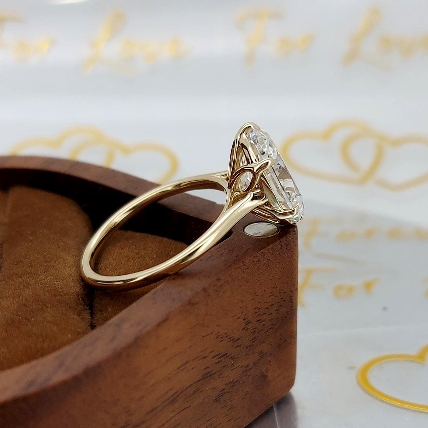 4 Ct IGI Certified Oval Lab Diamond Solitaire Engagement Ring Oval cut 1Ct Moissanite Brilliant Cut engagement ring in 935 Argentium Silver — custom handcrafted by Forever For Love