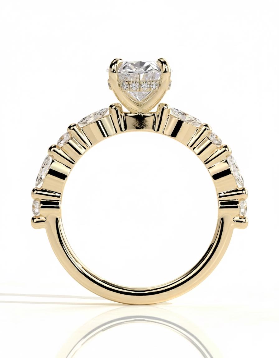 1.5 Ct IGI Certified Oval Diamond Band