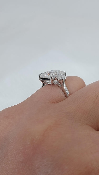 Radiant Cut Moissanite Engagement Ring, Hidden Halo Engagement Ring, Radiant Cut Solitaire, Solid Gold Radiant Cut, Solitaire Proposal Ring.