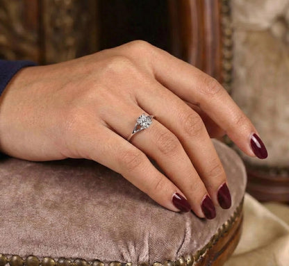 Lab Grown E,VVS2, IGI Certified Cushion Diamond Engagement Ring, Split Band Ring, Solitaire Cushion Ring for Her Anniversary Gifts