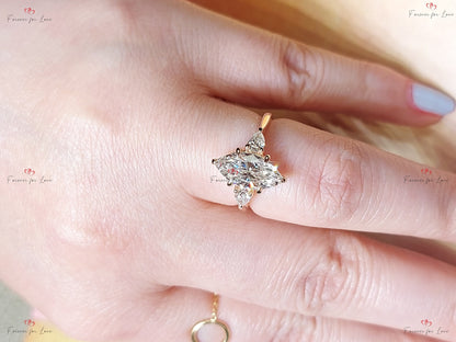 2 Ct IGI Certified Marquise Lab Diamond Engagement Ring