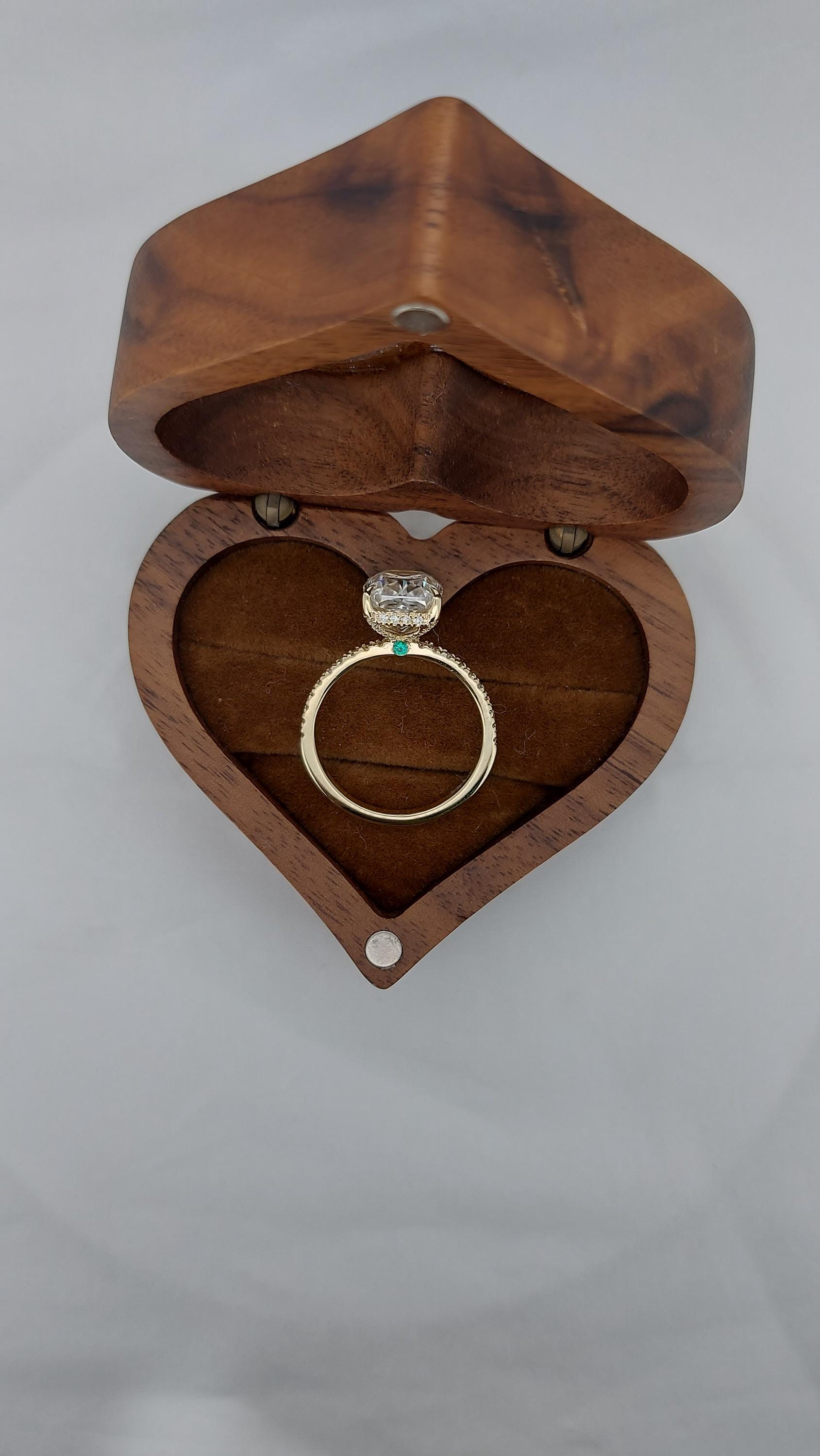 Cushion Moissanite Hidden Halo Engagement Ring