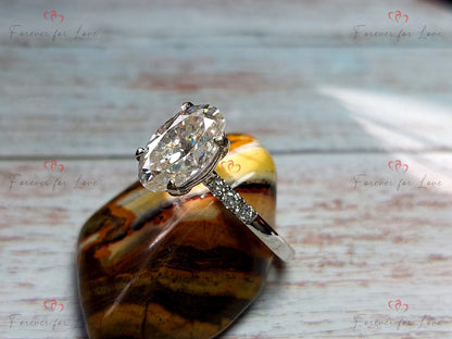3 Ct IGI Certified Oval Lab Diamond Engagement Ring