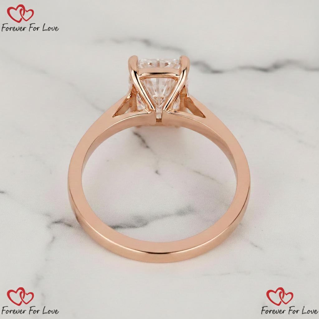 4 Ct IGI Certified Cushion Lab Diamond Solitaire Engagement Ring Cushion cut 1Ct Moissanite Brilliant Cut engagement ring in 935 Argentium Silver — custom handcrafted by Forever For Love